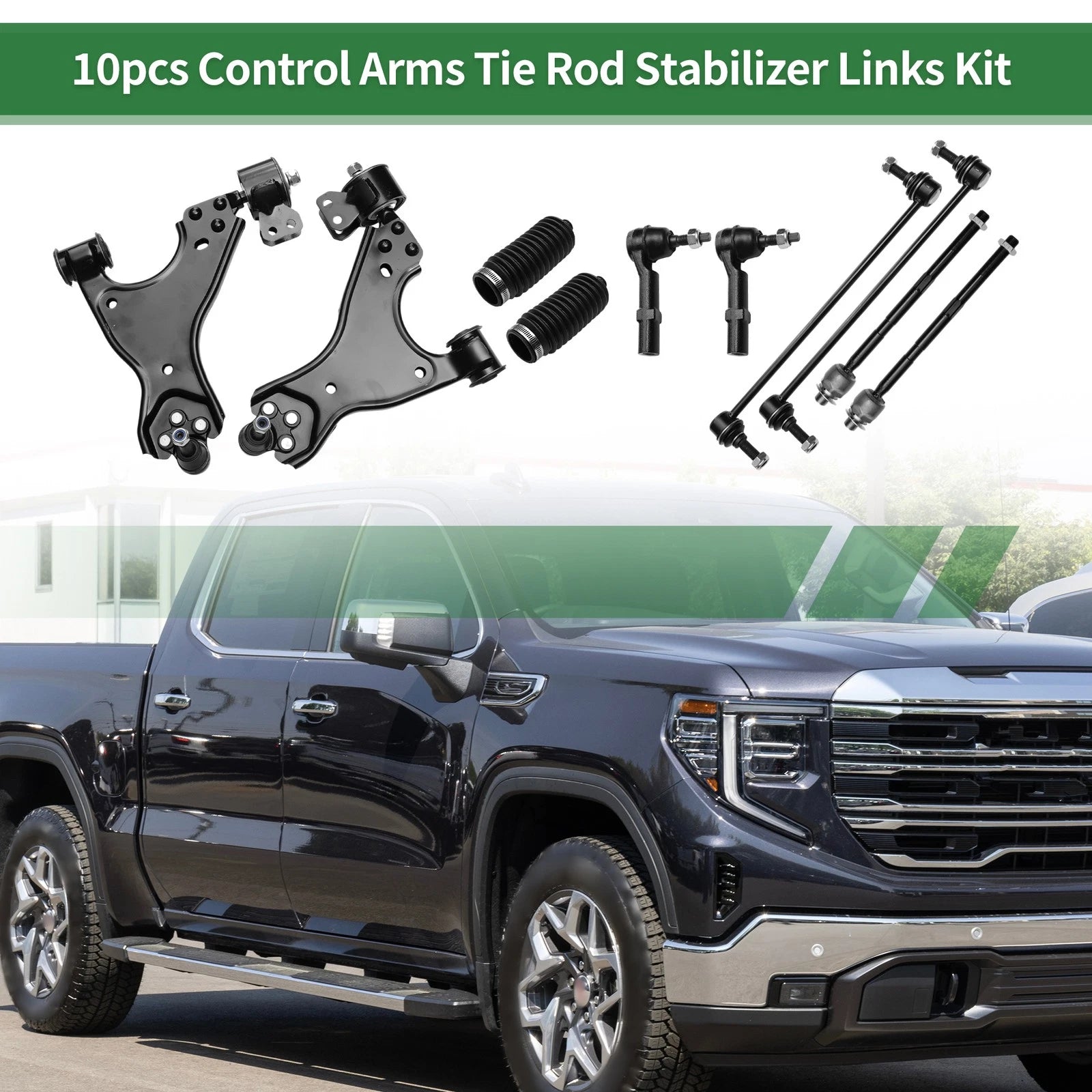10pc Front Suspension Control Arm Kit for Chevrolet Traverse (2009–2017)