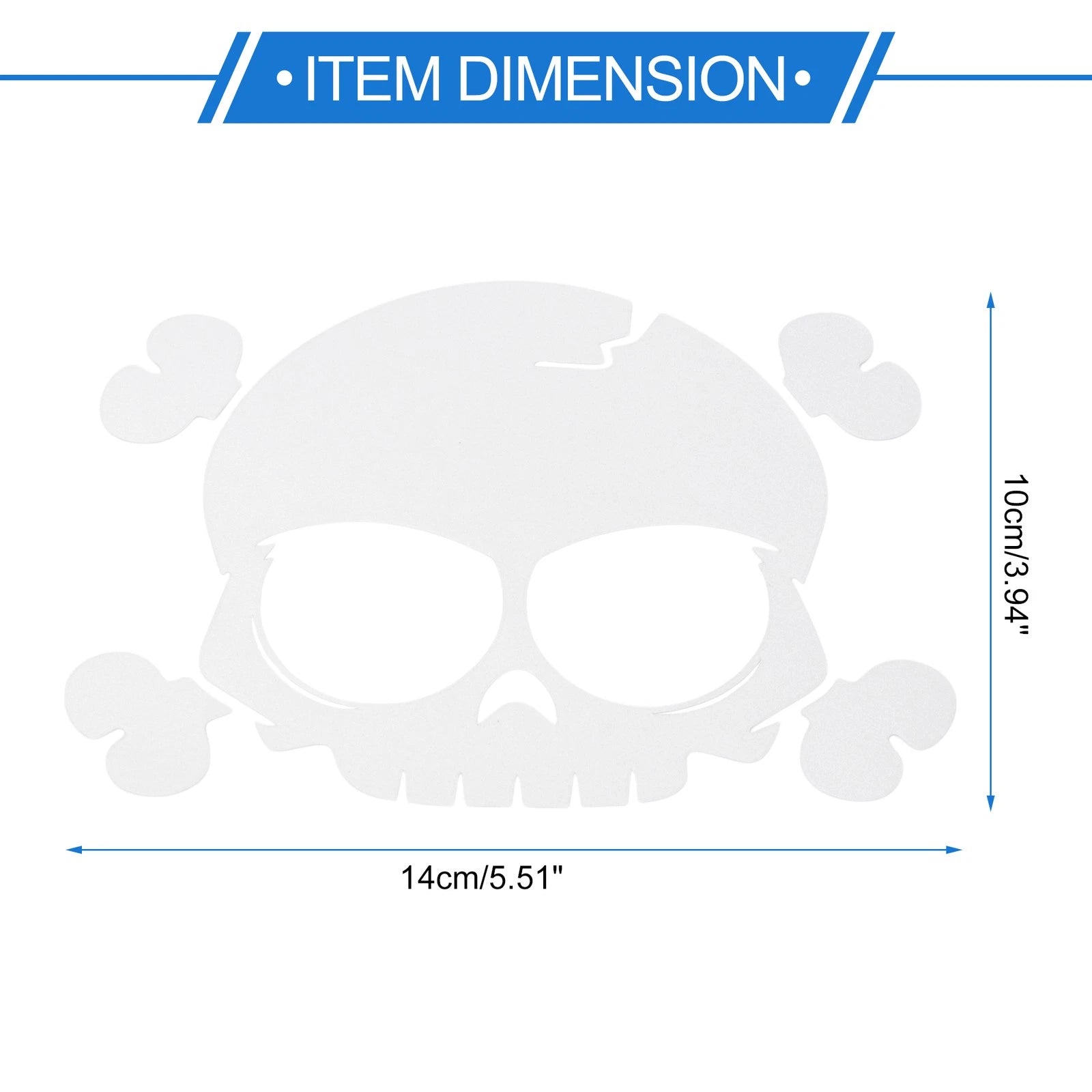 Reflective Bumper Decal for - Silver Skull Design