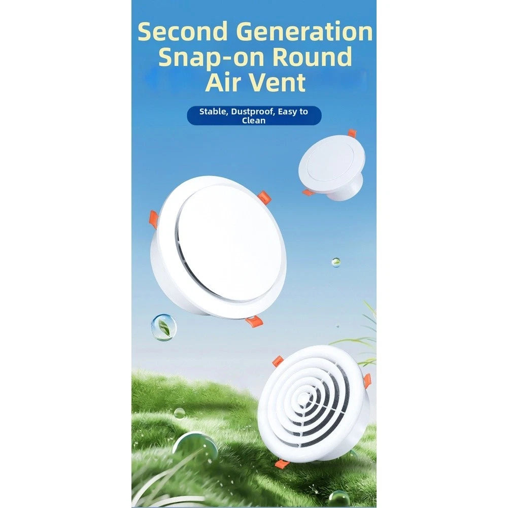 ABS Round Air Vent Grille with Dust Filter Mesh for Ventilation Systems