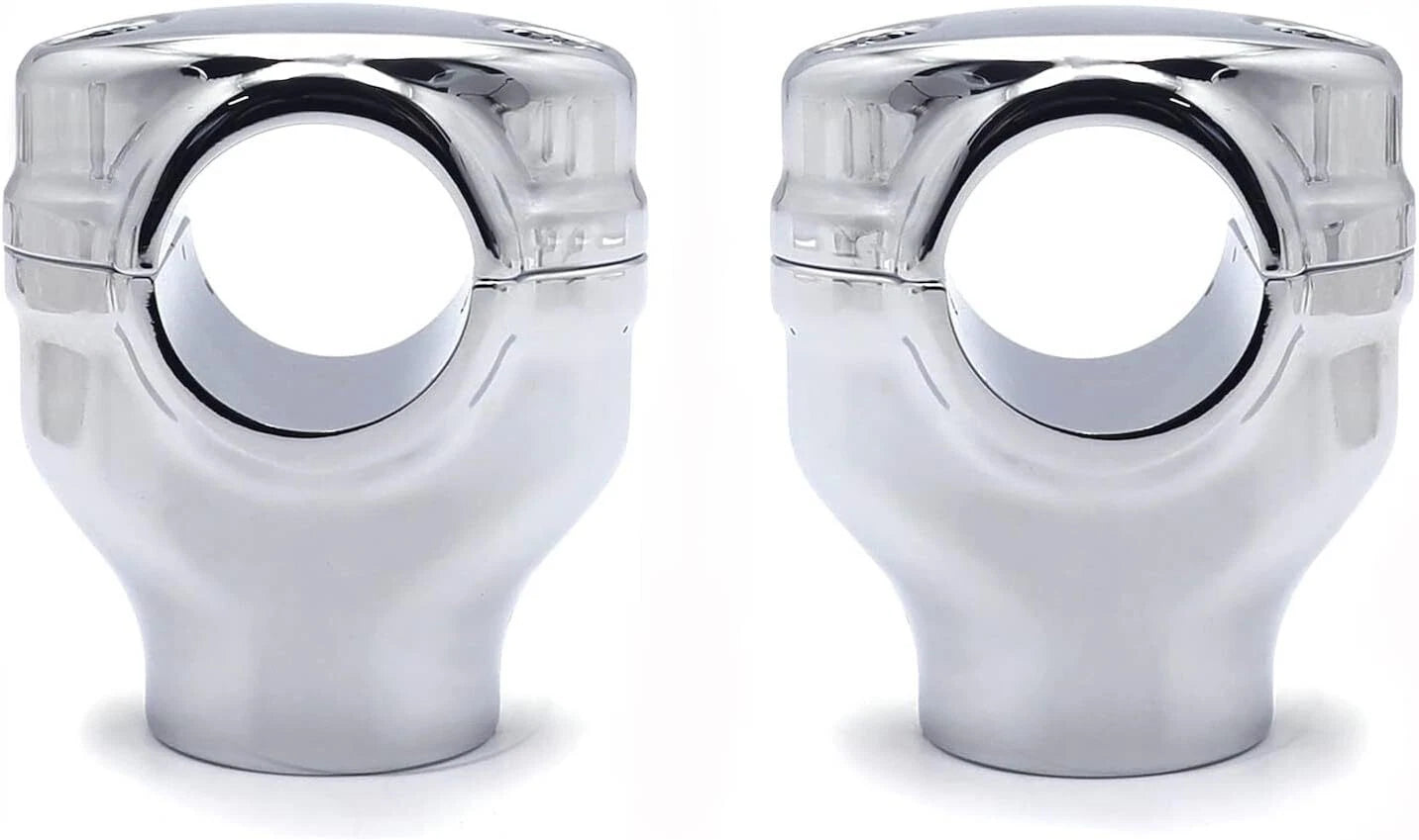 Chrome 2" Risers 1.25" Handlebar Top Clamps for Harley Dyna (2006–2020)