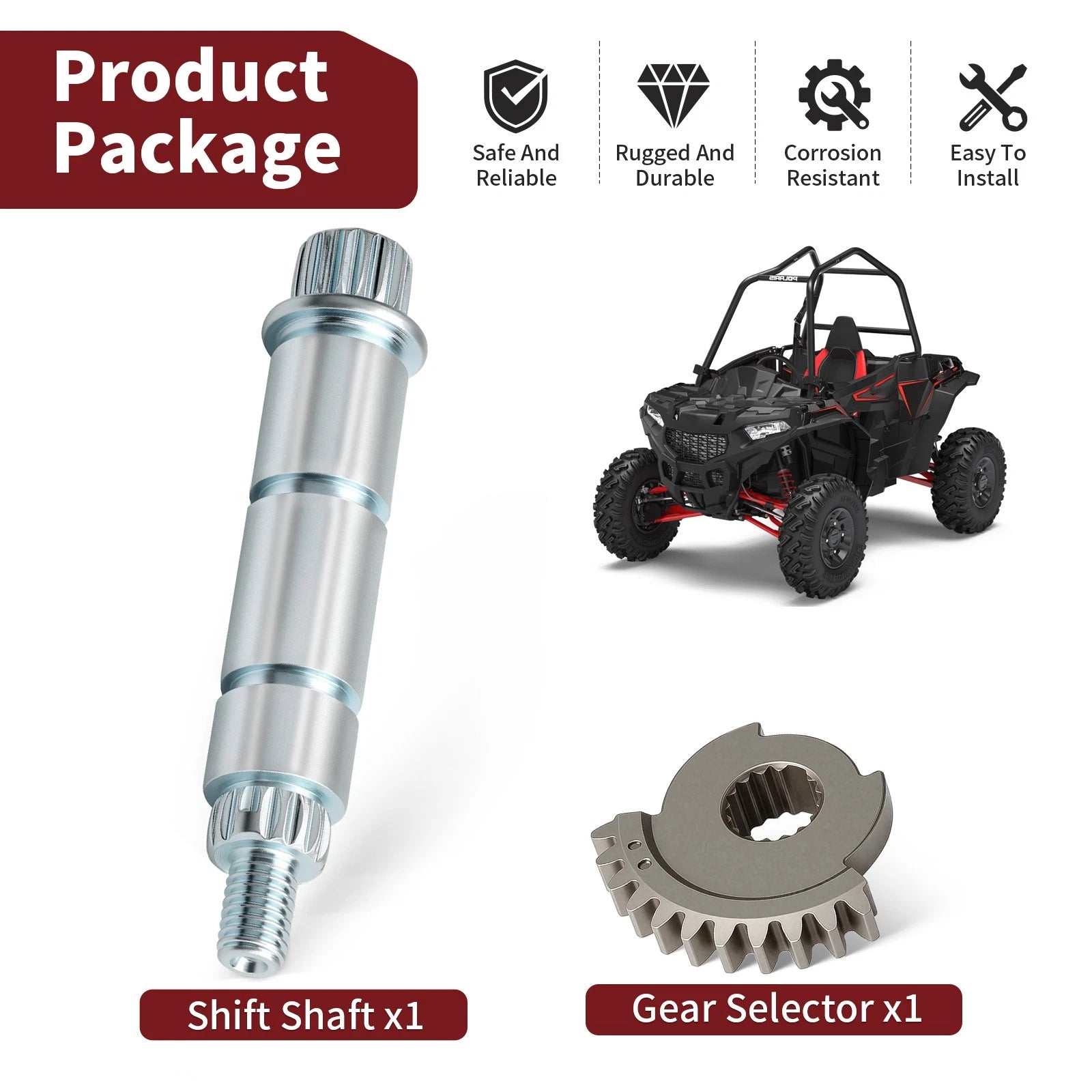 Gear Selector and Shift Shaft for Polaris Ranger 500 570 900 1000 (2013–2023)