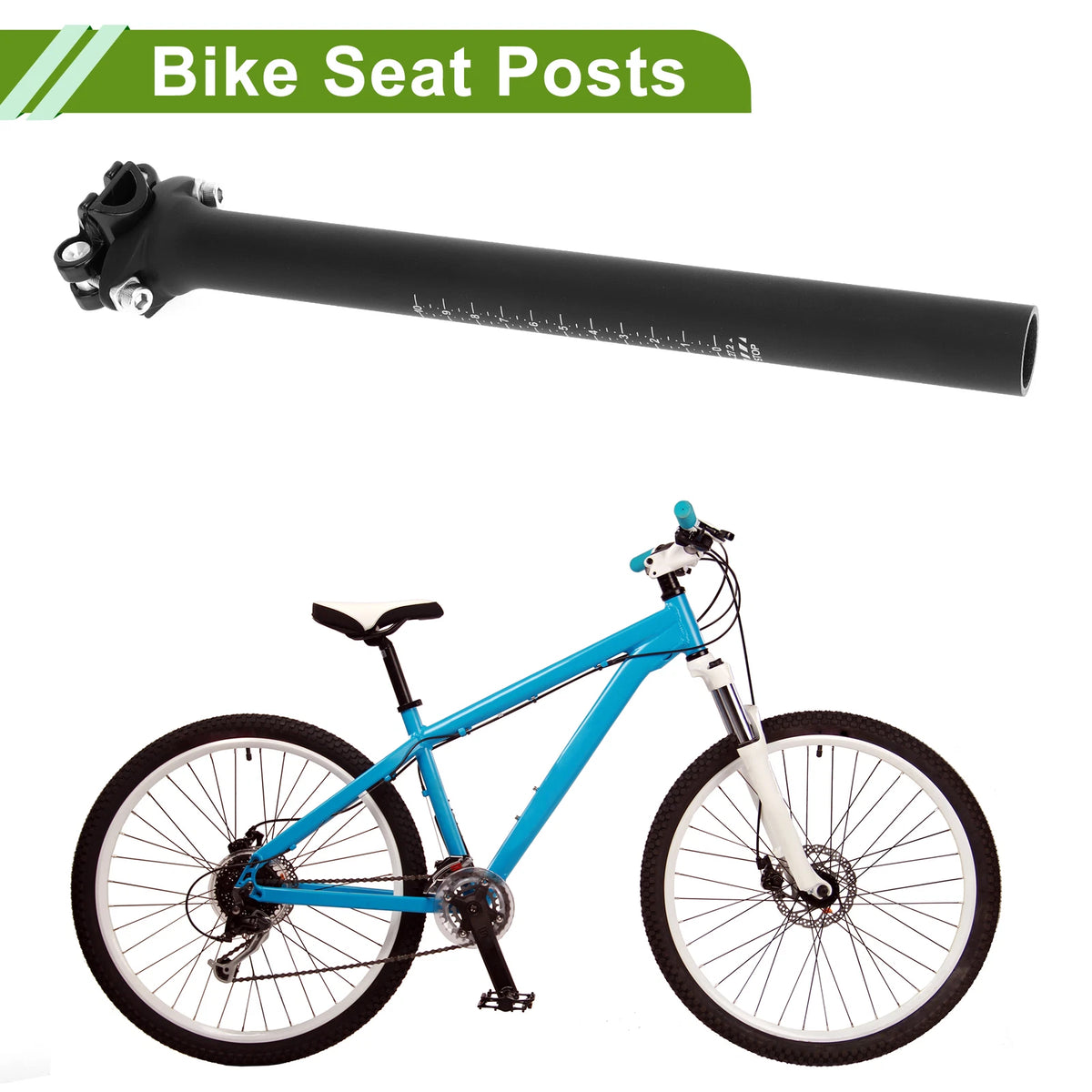 Bike Seat Post 27.2mm x 300mm Adjustable Angle Carbon Fiber