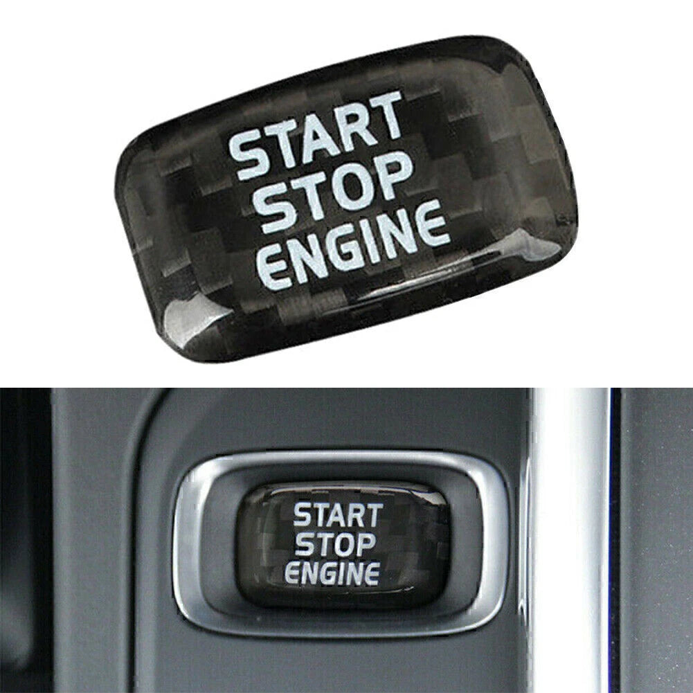 Carbon Engine Start Stop Button Sticker for Volvo V40 V60 S60 S60L XC60 S80L (2012–2020)