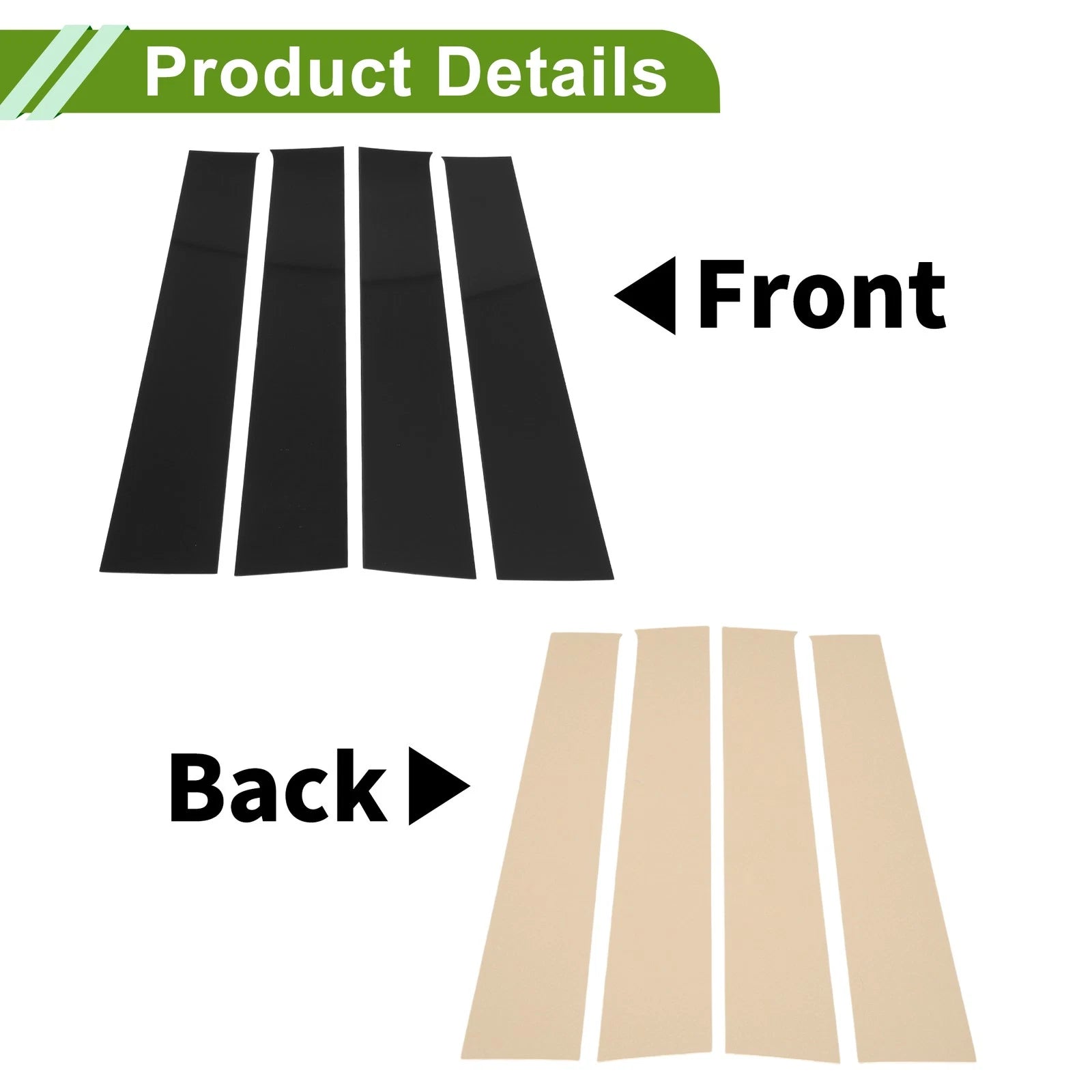 4 Pcs Pillar Window Trim Replacement for Dodge Ram (2009–2018) Black