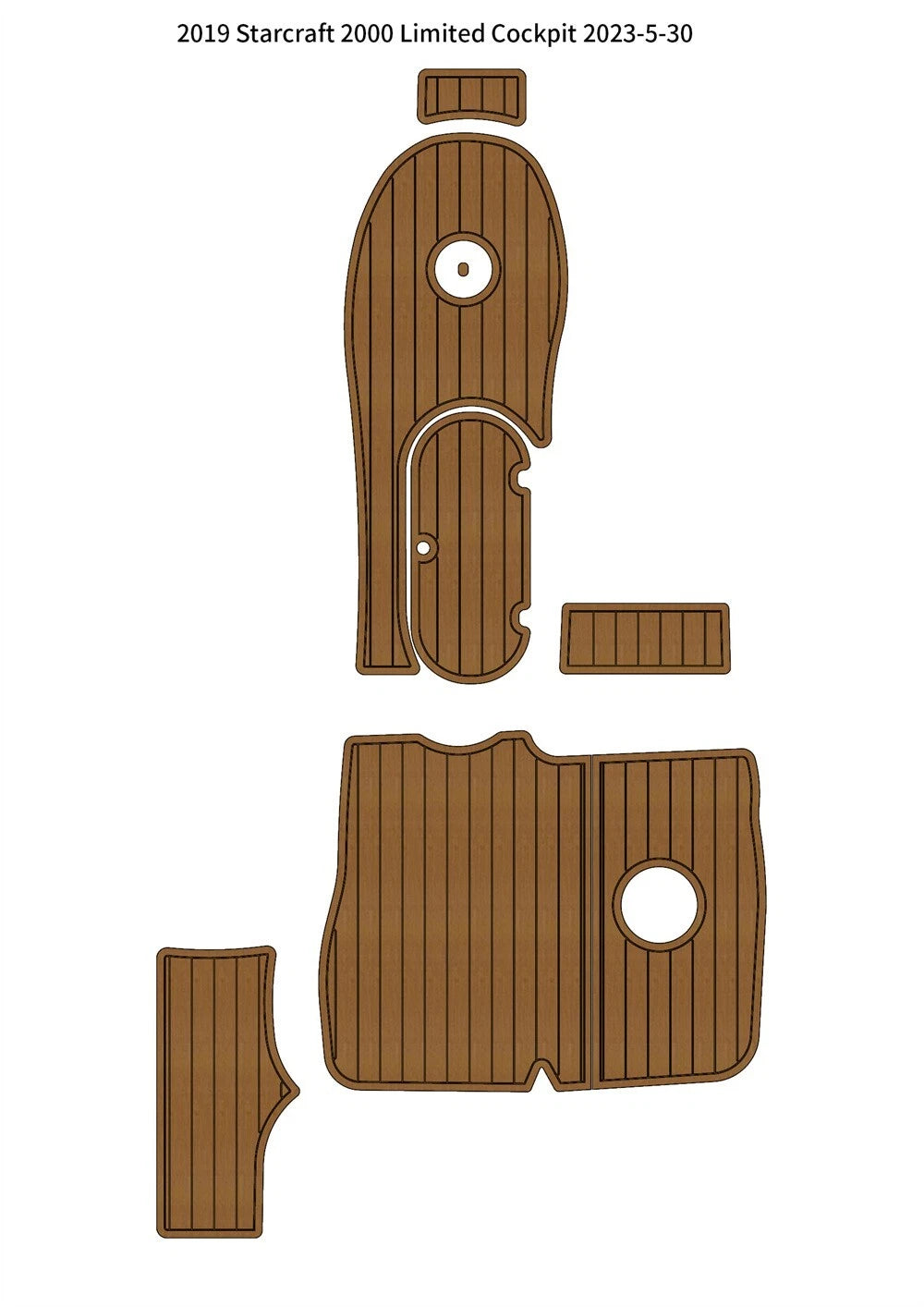 Cockpit Mat for Starcraft 2000 Limited (2019) - EVA Foam Teak Decking Pad