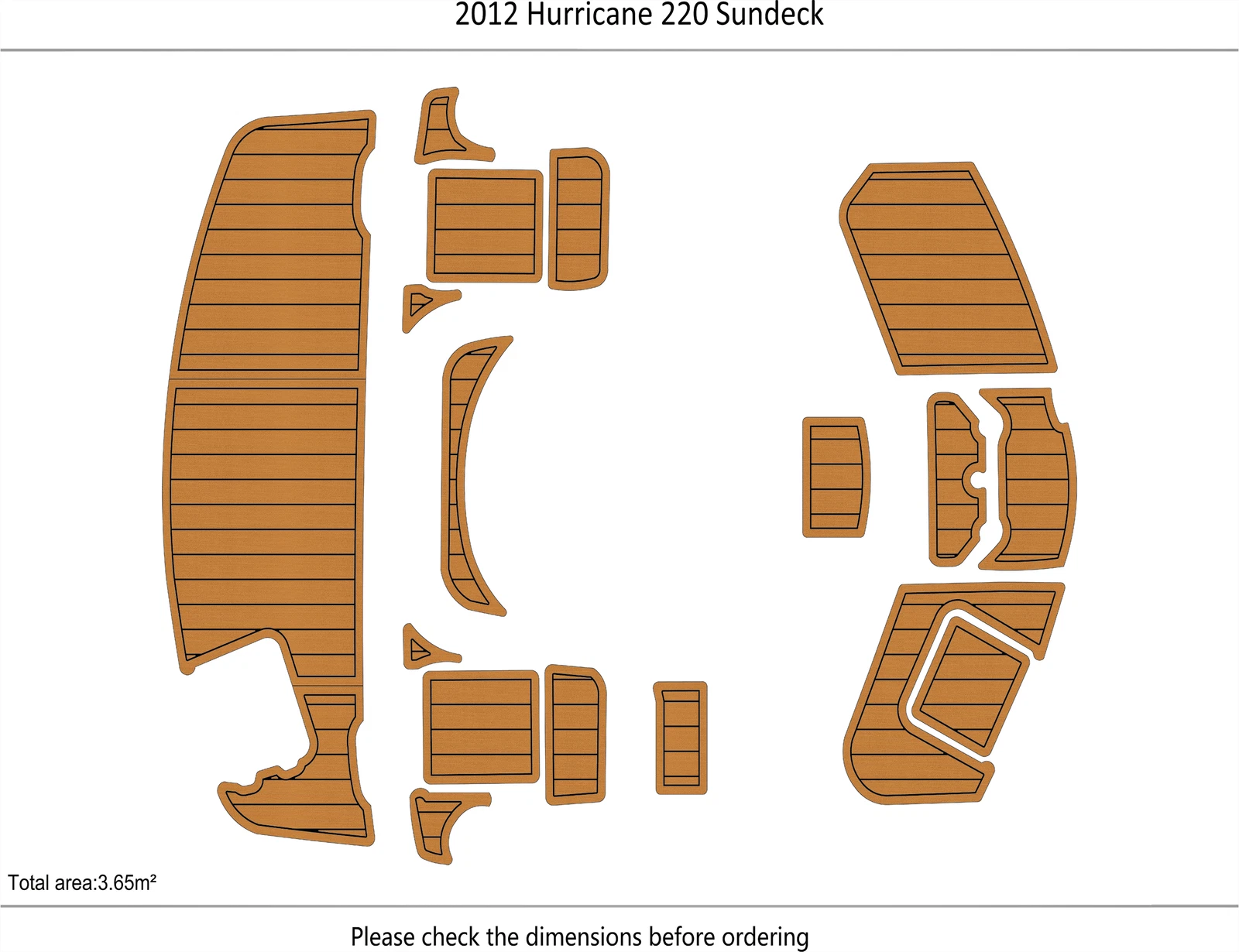 EVA Pad Swim Platform Cockpit Flooring Mat for Hurricane 220 Sundeck (2012)