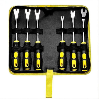 6 Piece Auto Panel Clip Remover V Shape U Shape with Ergonomic TPR Grip Handle