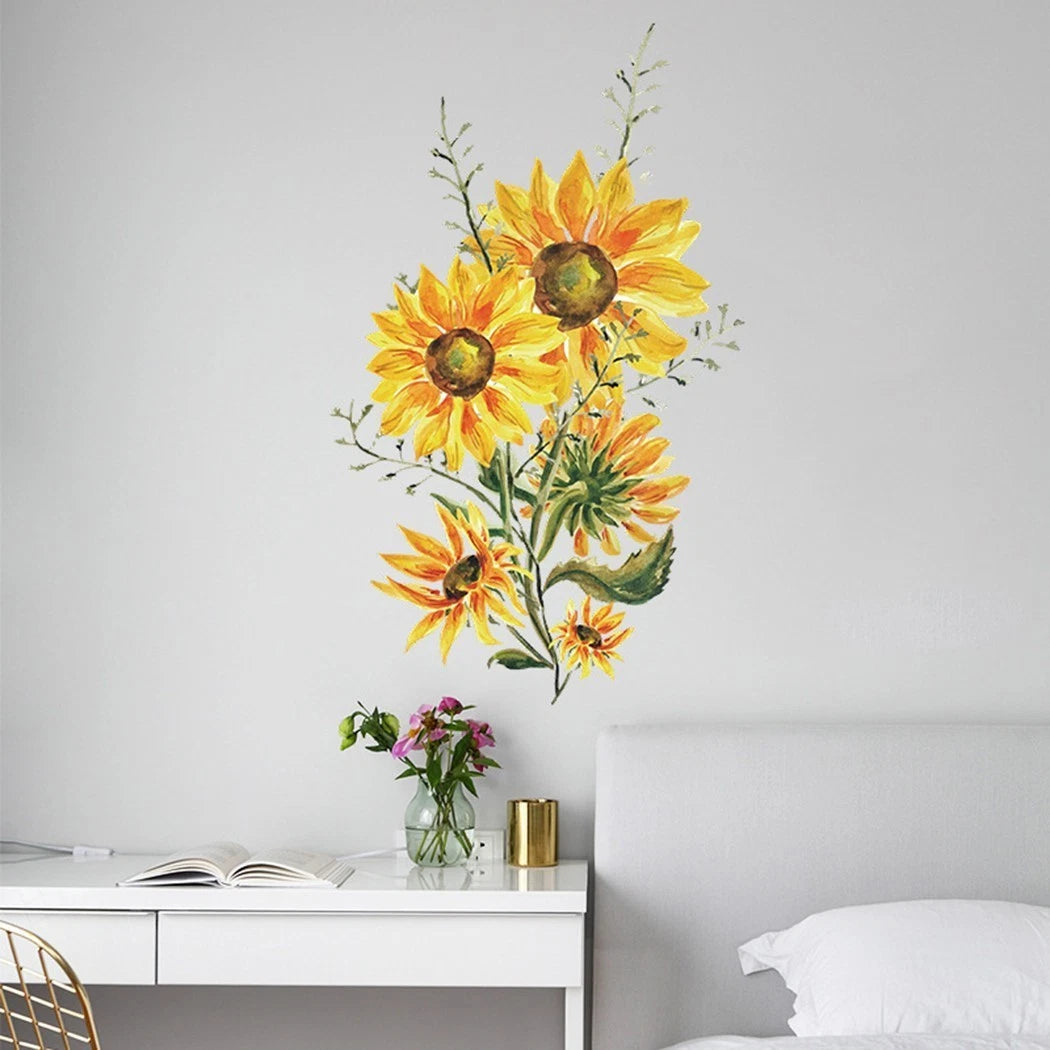 Sunflower Wall Stickers for Home Decor (Removable)