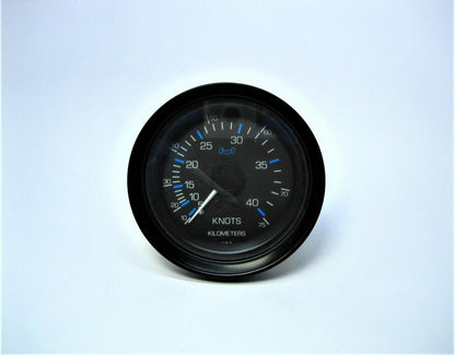 3-3/4" Black Face Bezel 0-40 Knots Gauge + Bracket for Medallion (N/A)