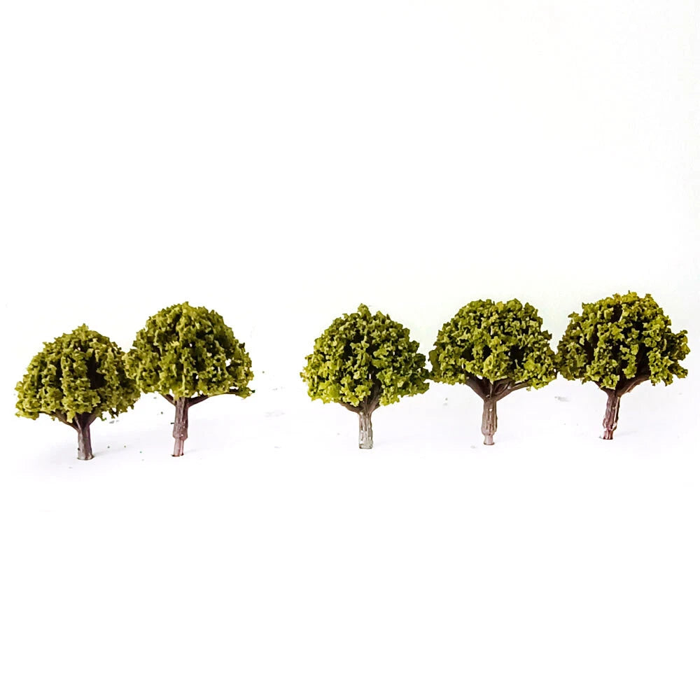 Set of 12 Green Model Trees for HO Scale Train Railroad Diorama