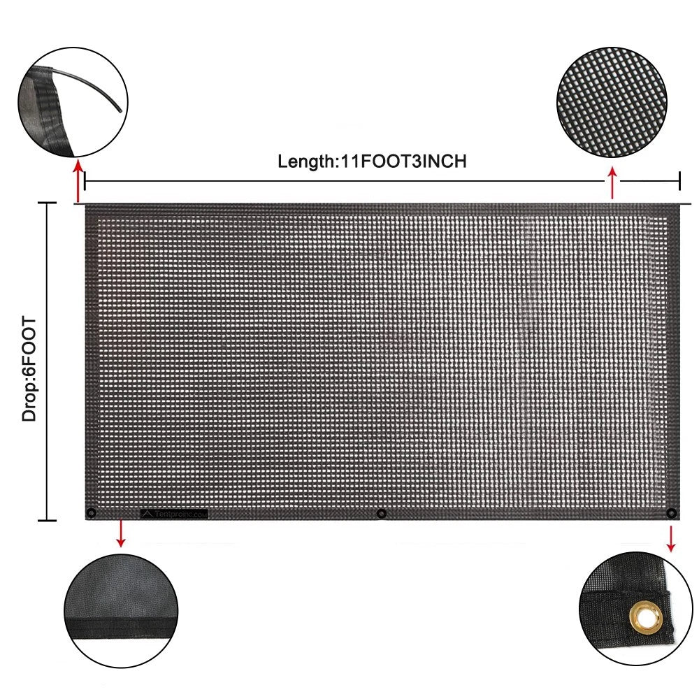 RV Awning Sun Shade Screen 6'x11'3" for Trailer (Fits )