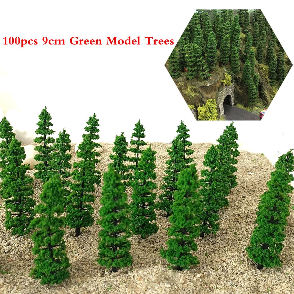 100pcs Miniature Model Trees for HO Scale Train Railroad Diorama