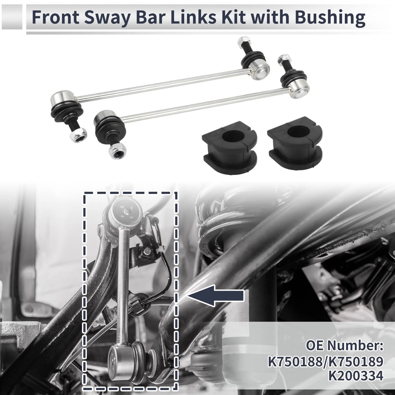 Front Stabilizer Bar Links with 2 Pcs Bushing for GMC Terrain (2010–2012) No.K750188