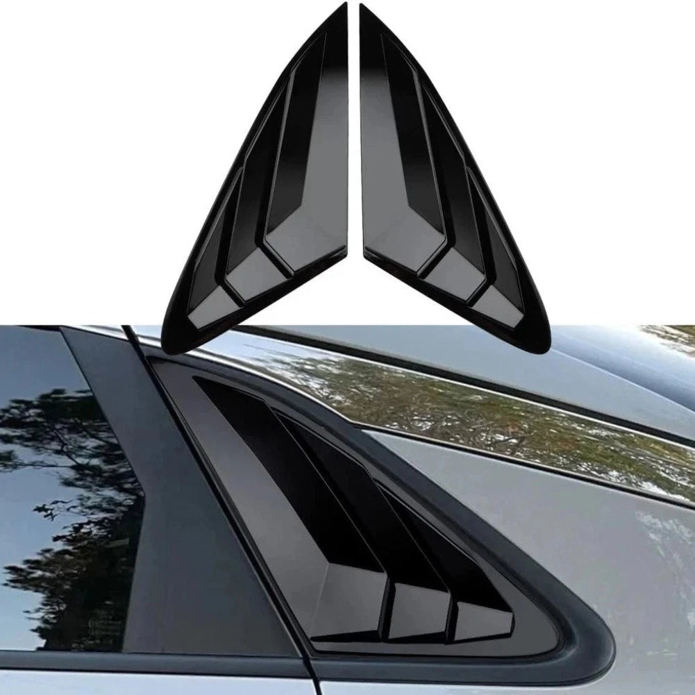 Rear Quarter Window Louvers Compatible for Kia K5 GT 2021 2025 Glossy Black