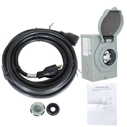 30A 25FT Generator Cord 14-30P/L14-30R for Power Inlet Box (Waterproof)