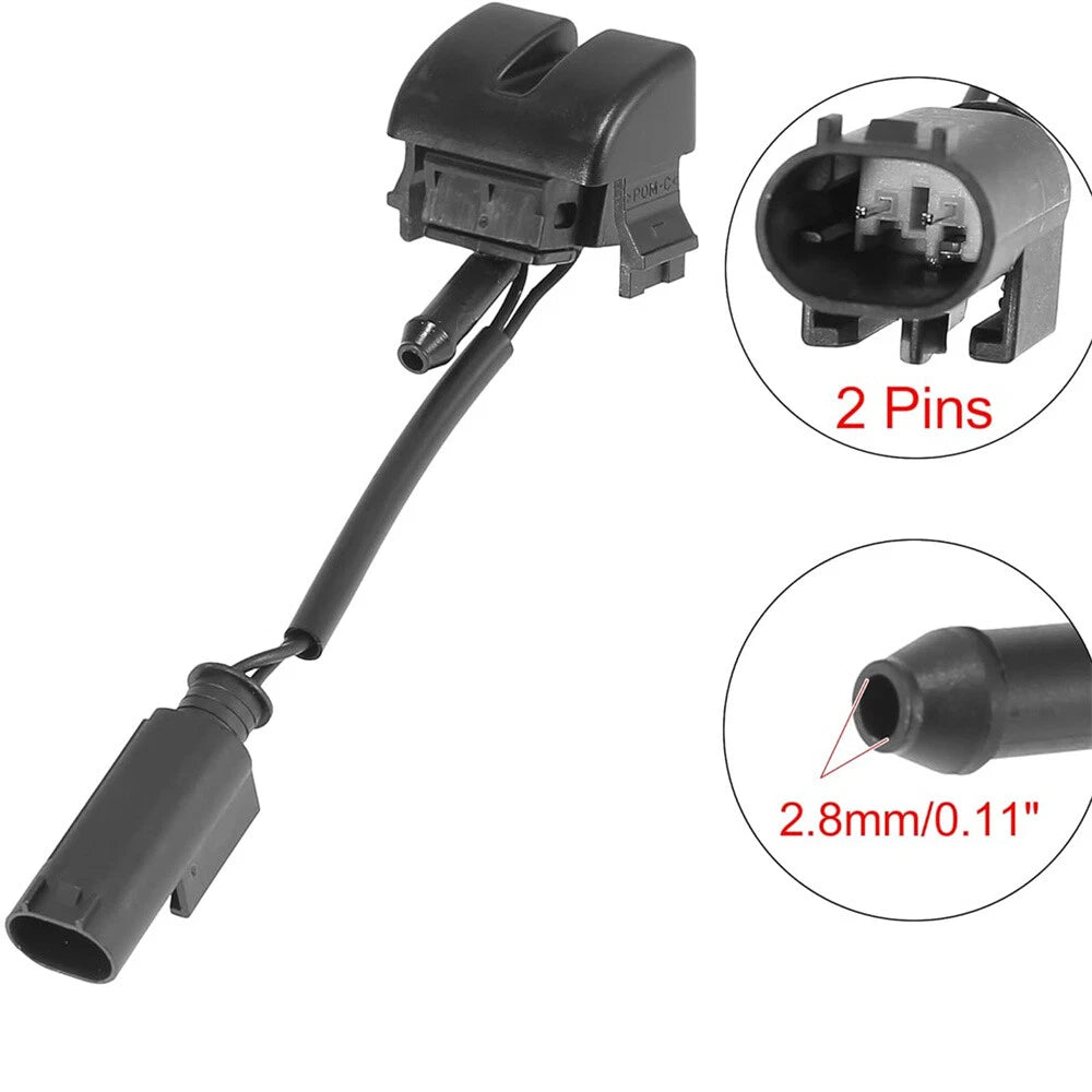 2Pcs Front Windshield Washer Nozzle & Connector for BMW E46 (1998–2006)