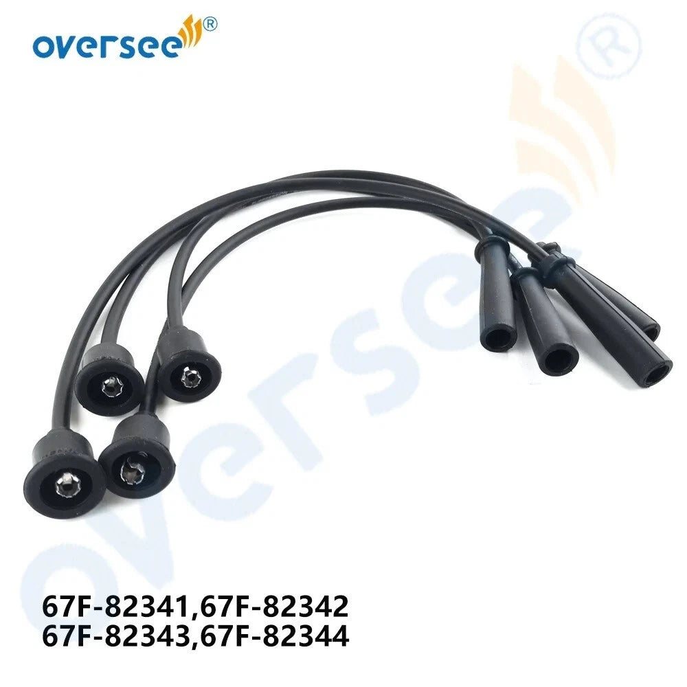 Ignition Coil & High Tension Cord Kit for Yamaha F75-F100 67F-82341/2/3 63P-82310