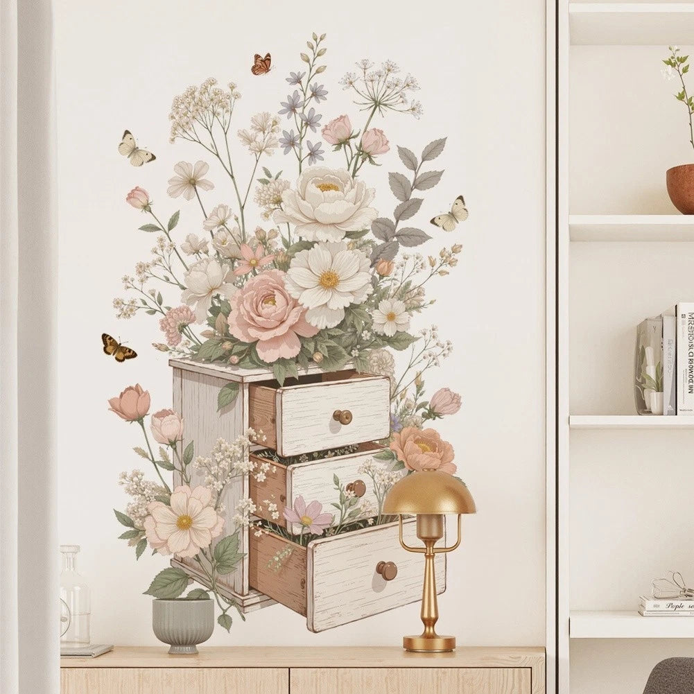 Large Removable Rose Flower Wall Decal for Home Decor (No Year Range)