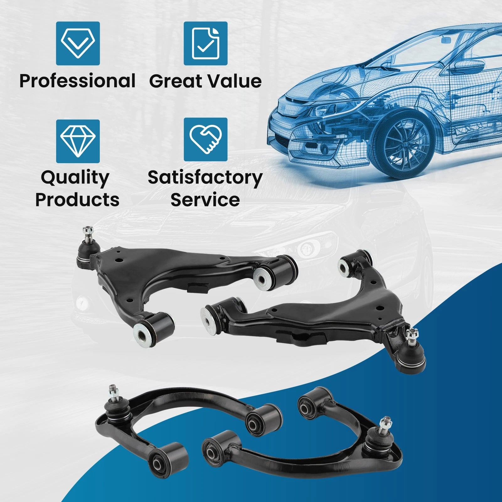 Front Upper Lower Control Arm Ball Joints for Toyota Tacoma (2005–2015)