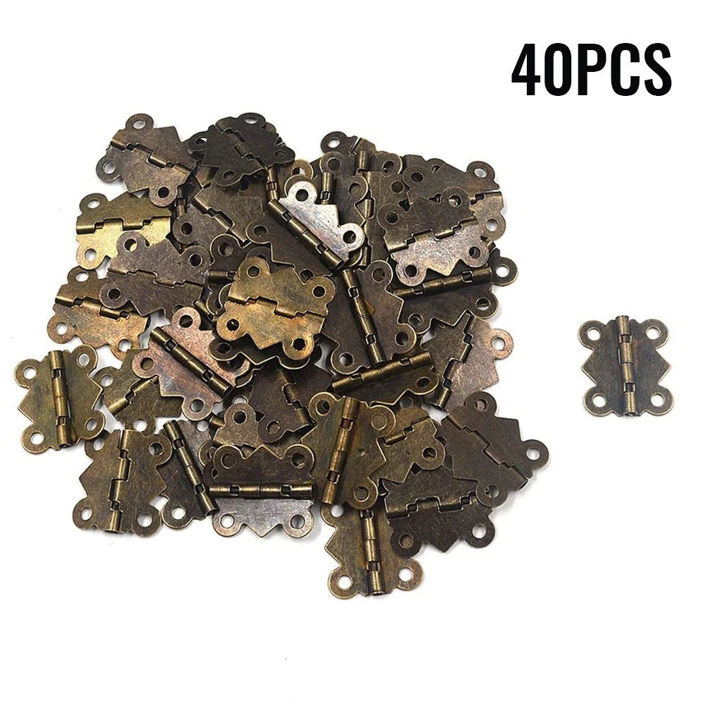Set of 40 Antique Bronze Butterfly Hinges 20x25mm