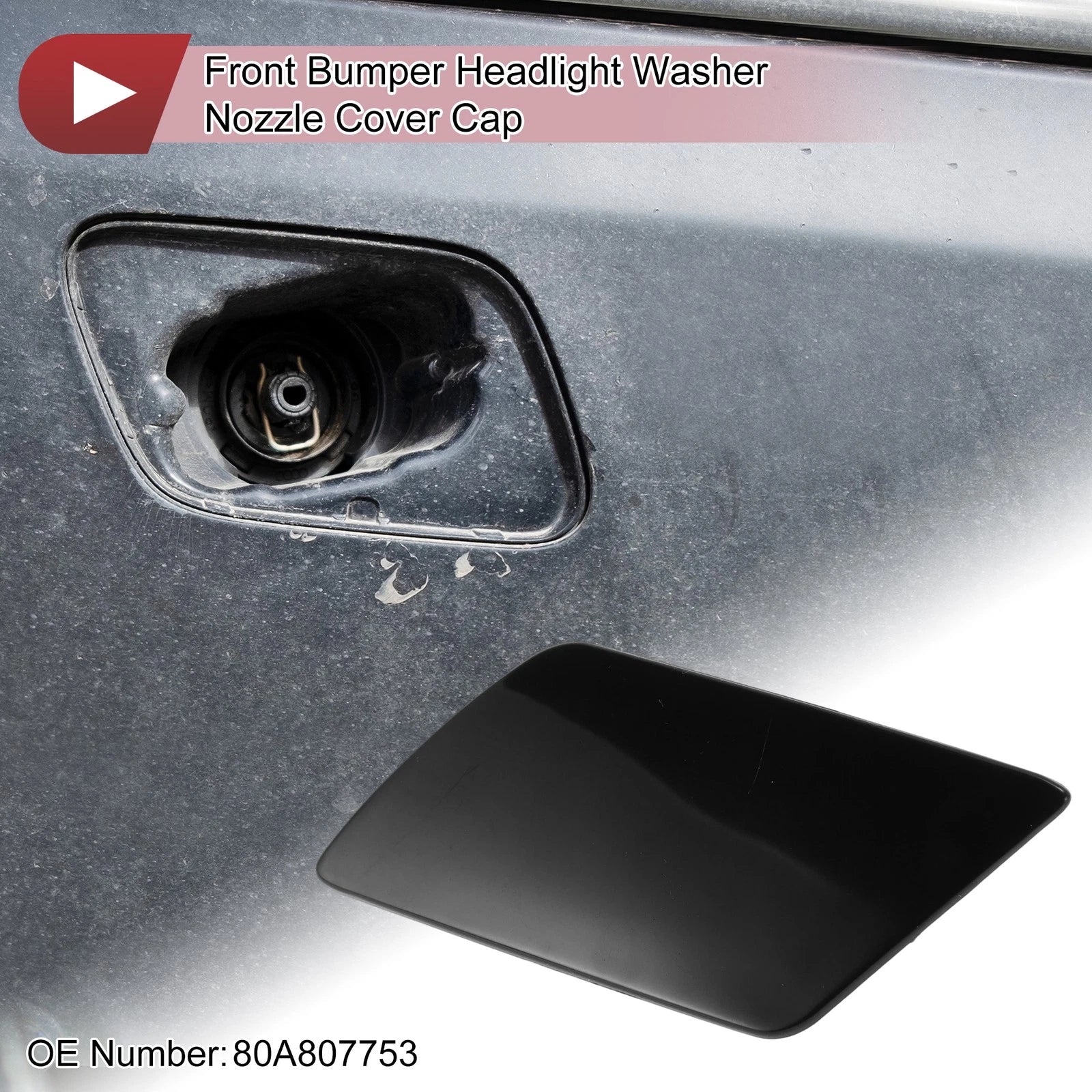 Headlight Washer Nozzle Cover Cap Replacement for Audi Q5 (2017–2021)