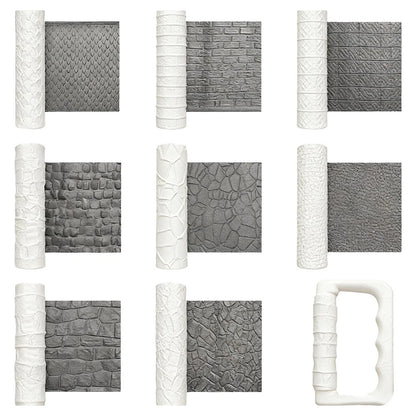 9-Piece Texture Roller Kit for DIY Clay Projects and Miniature Design