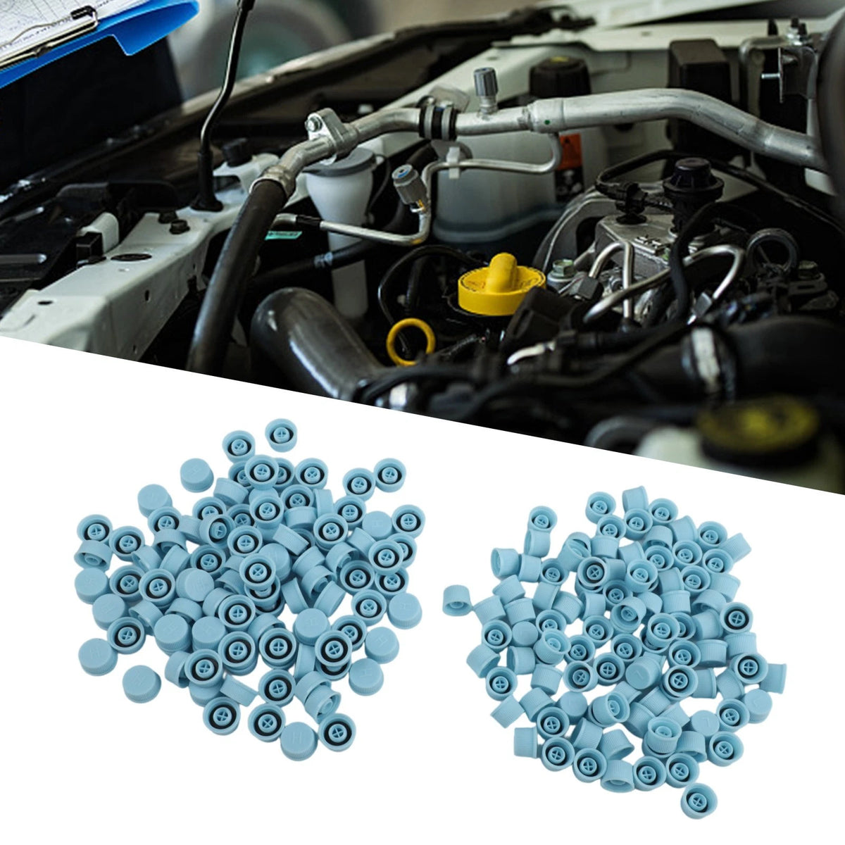 200pcs A/C Valve Core Service Port Dust Cap for R134a R12 M9 M10