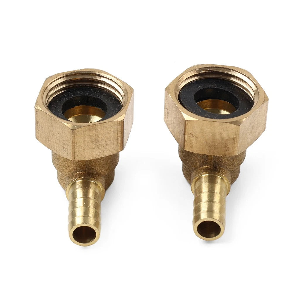 2X Brass Hose Barb Fitting Elbow 6mm x G1/2 for Pipe Connectors