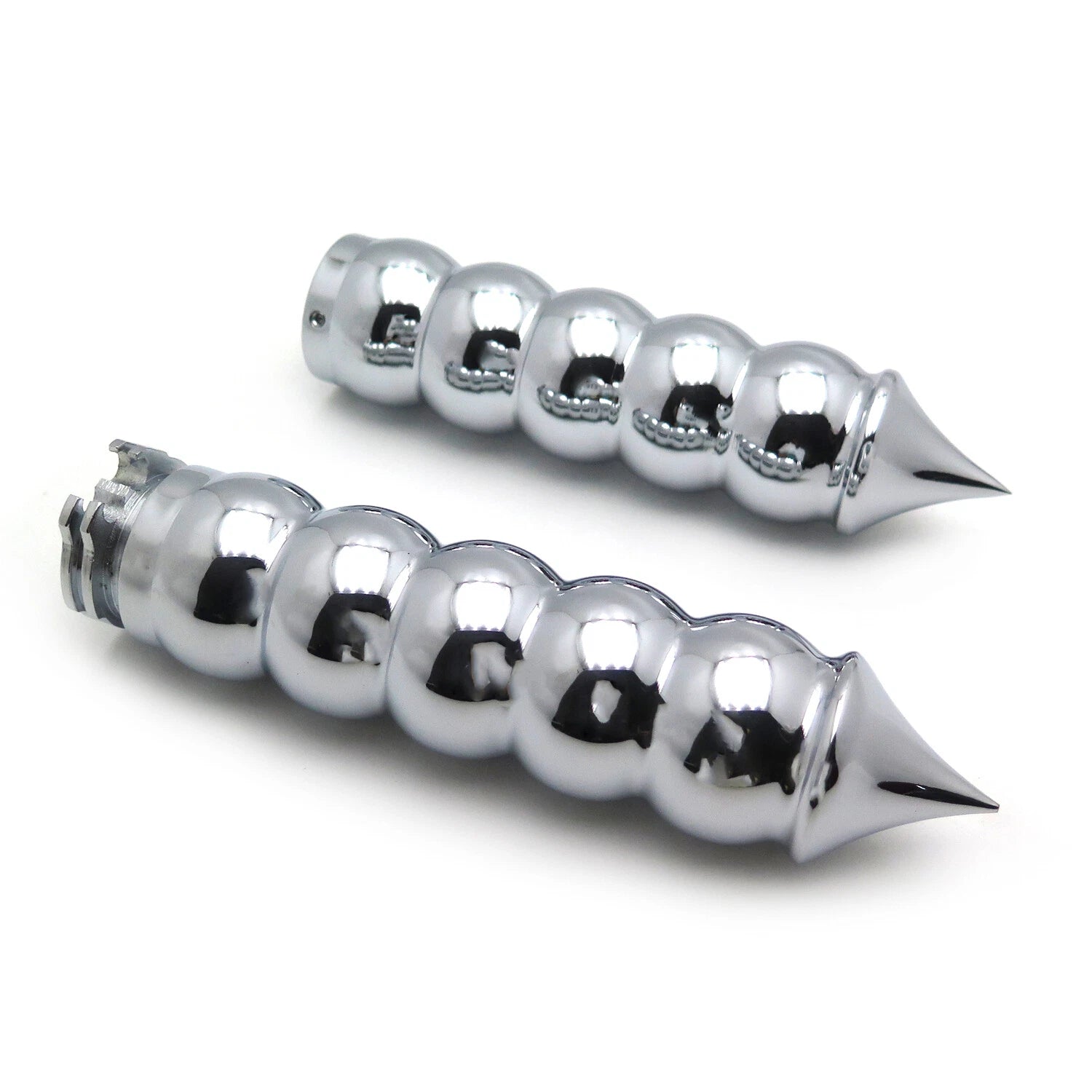 Chrome Bubble Spike Hand Grips for Harley Davidson XL (1996–2003)