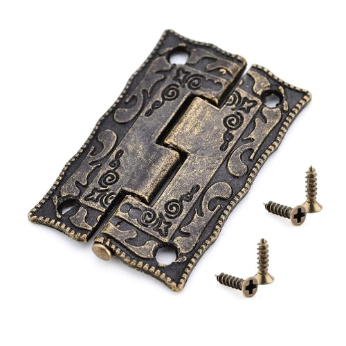10pcs Antique Embossing Hinges for Wooden Box Jewelry Cabinet