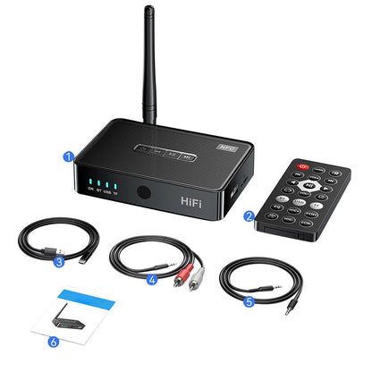Bluetooth 5.1 Receiver Adapter for RCA Stereo Audio Amplifier (Universal)