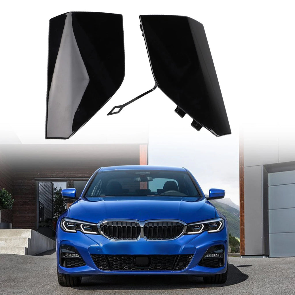 Front Pair Tow Hook Covers for BMW G20 M3 Series (2023) - Black ABS