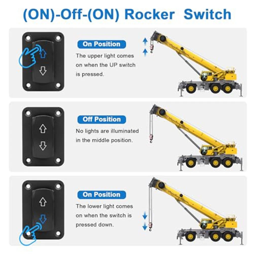 Momentary Reverse Control Switch with Dual Blue LED for Marine Use