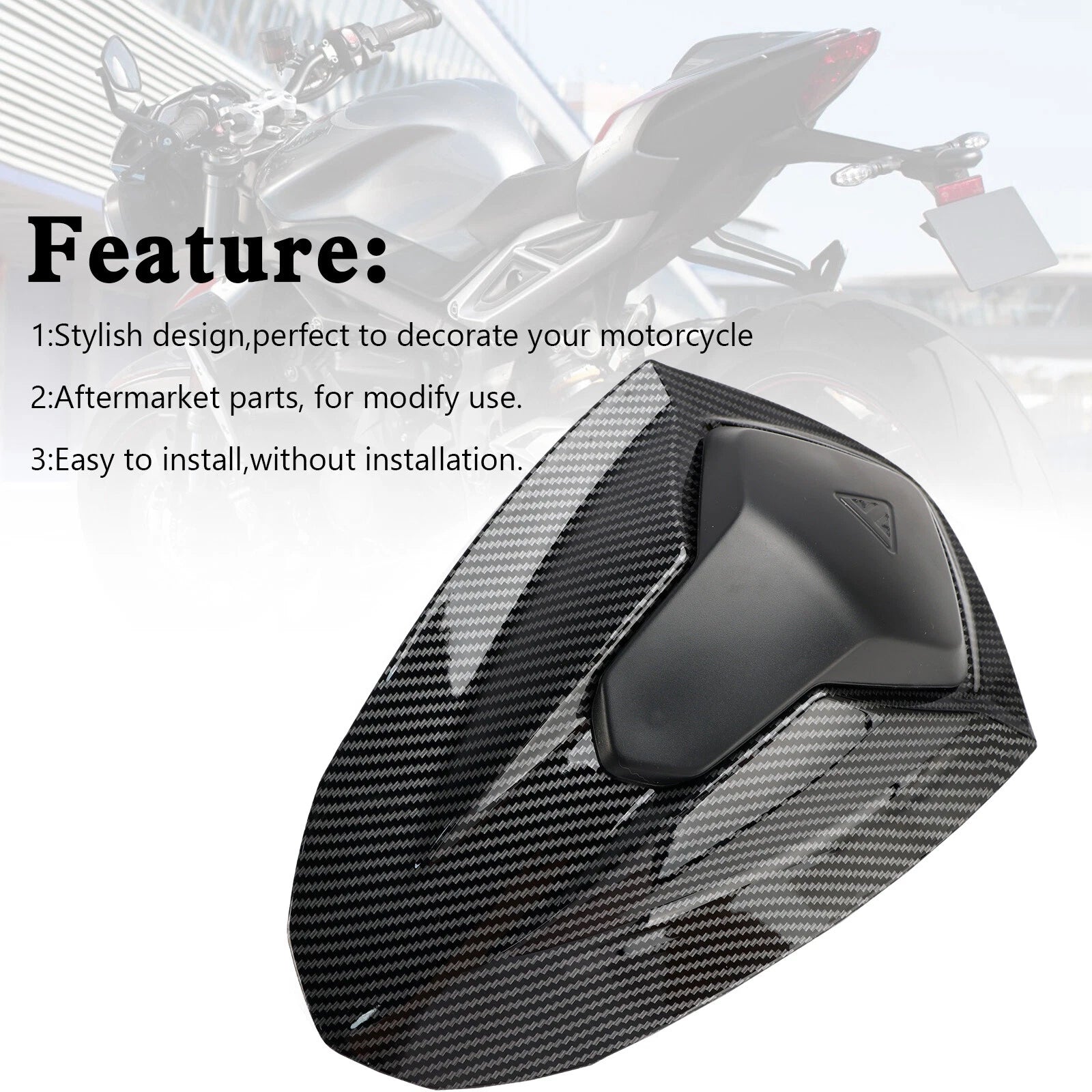 Rear Tail Seat Fairing Cowl Cover for Street Triple RS 765 (2020–2024) Carbon