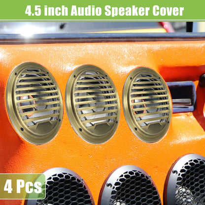 4pcs Speaker Grill Cover for Car Subwoofer (Universal) Bronze Tone