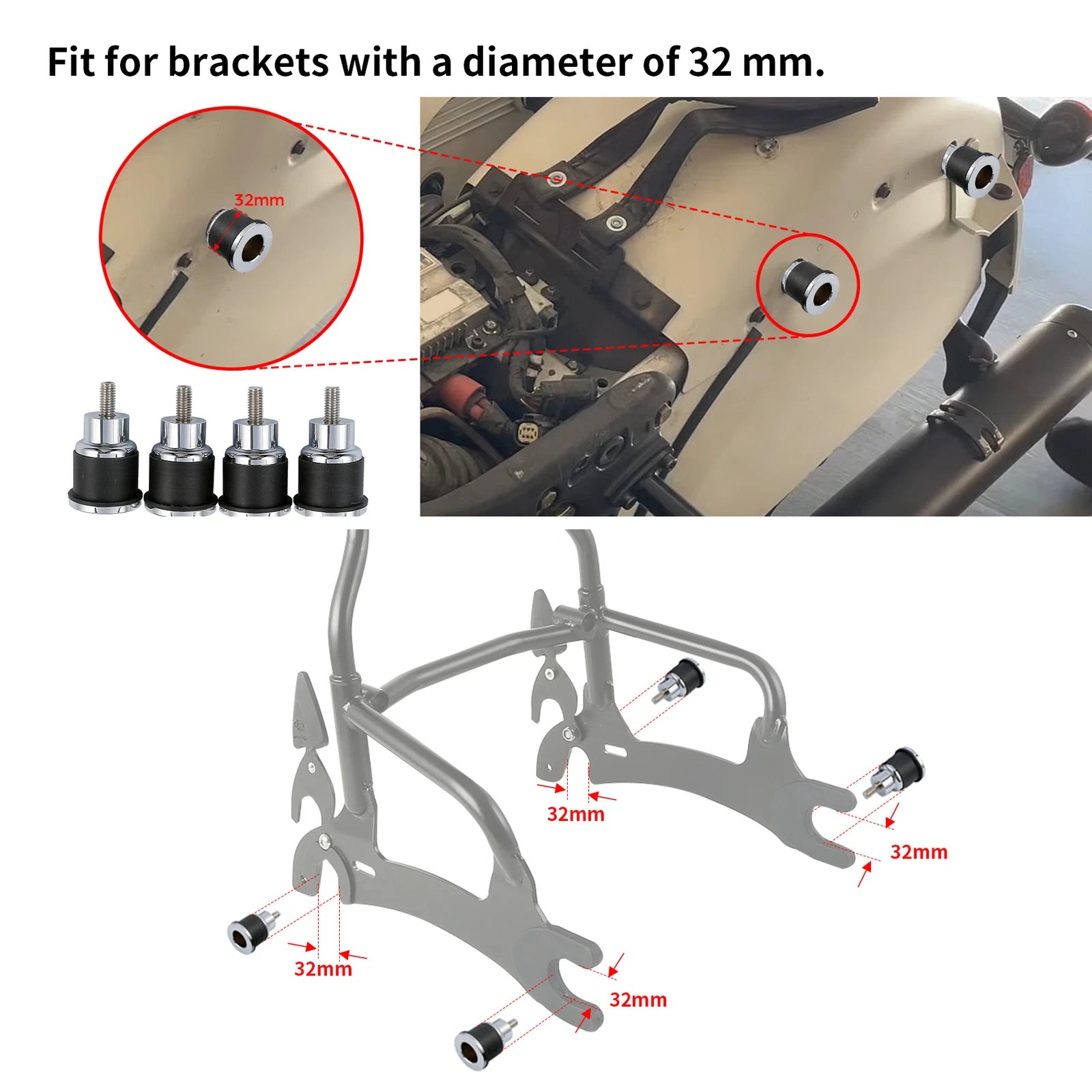 Backrest Quick Release Spool Mounting Kit for Indian Chieftain (2016–2025)