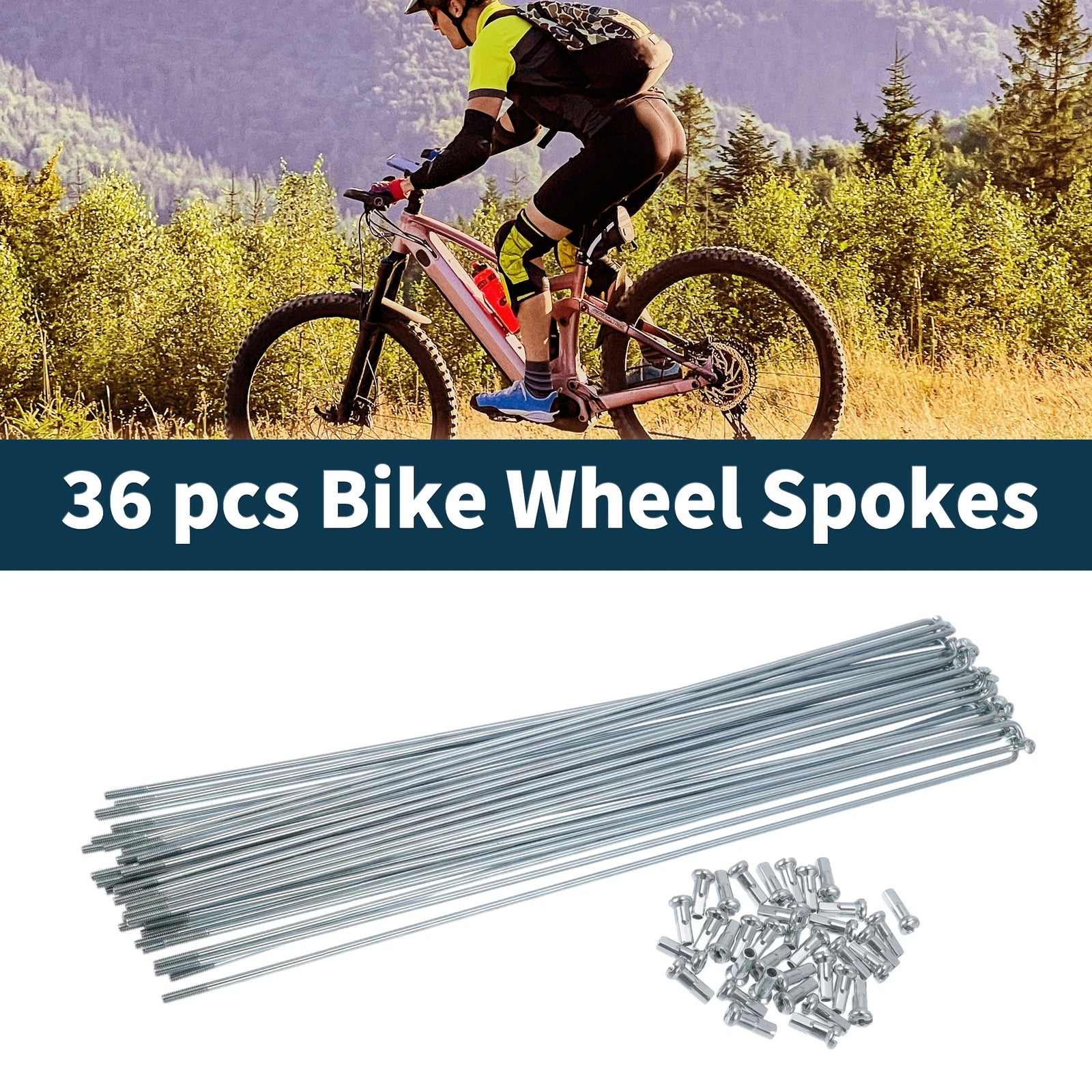 Bicycle Spokes Nipple Set 45 Steel Galvanized 255mm for Universal (All)