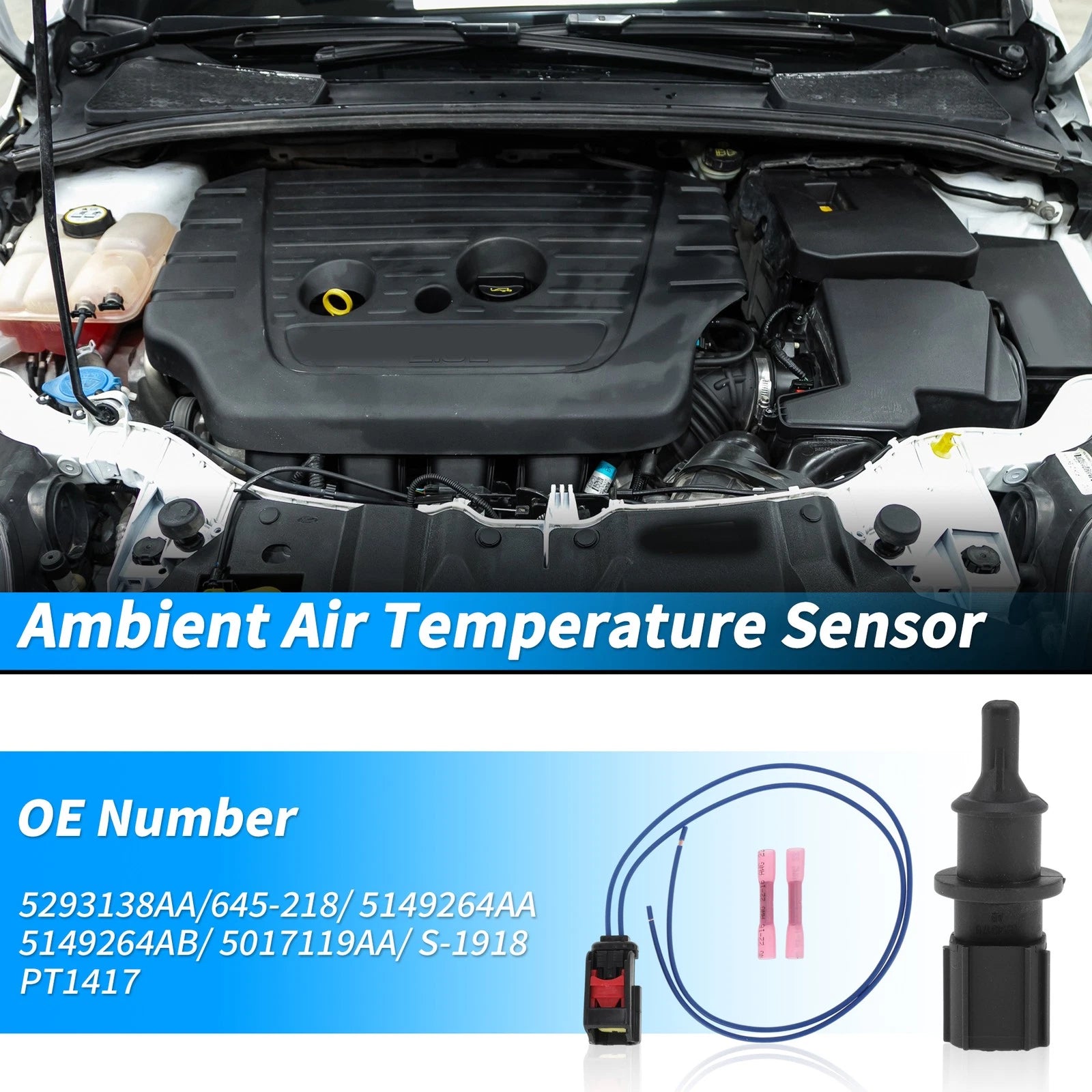 Ambient Air Temperature Sensor with Connector for Jeep Wrangler (2018–2024)