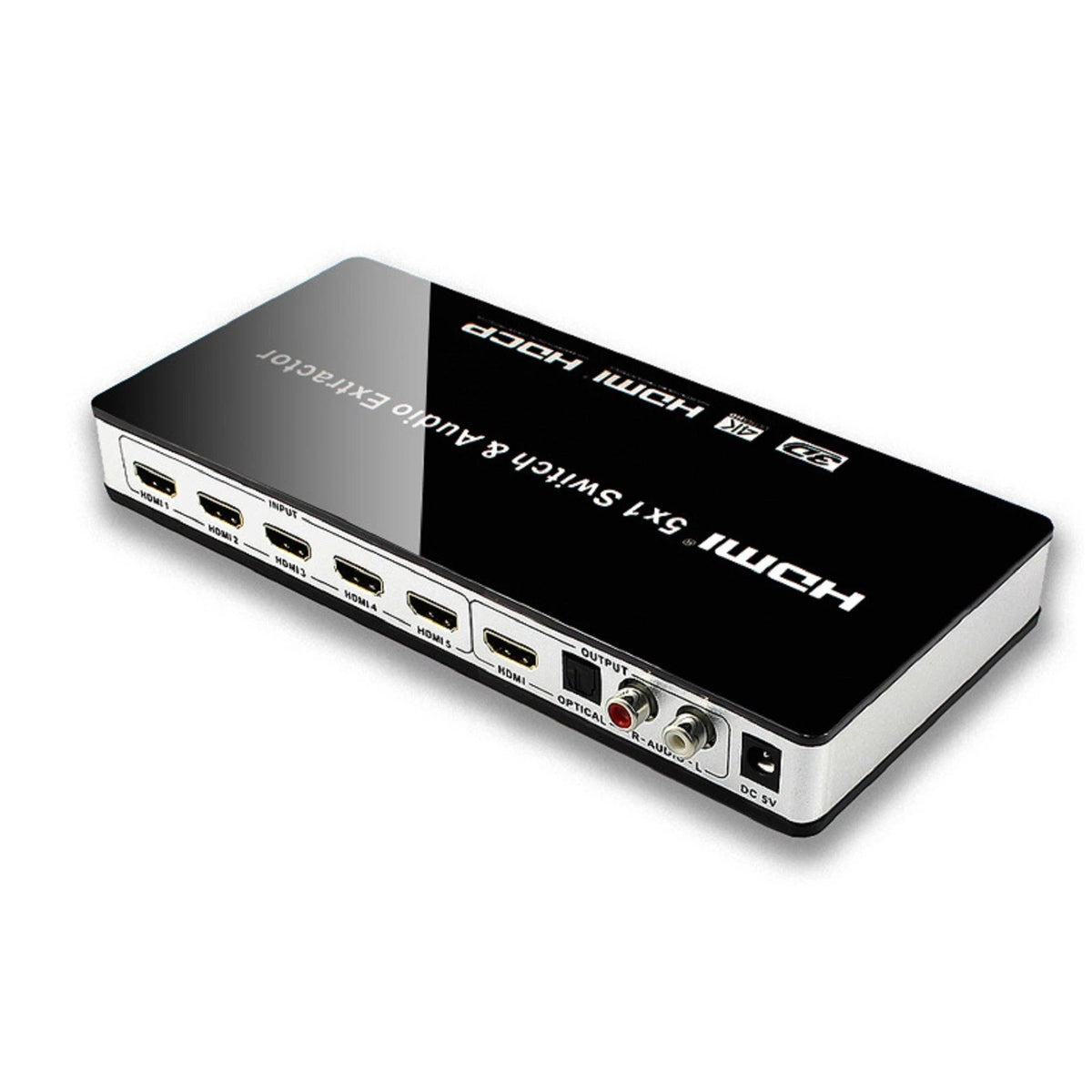 HDMI Switch 5x1 for PS4 PS5 Xbox TV Box (4K 1080P) w/ Remote Control