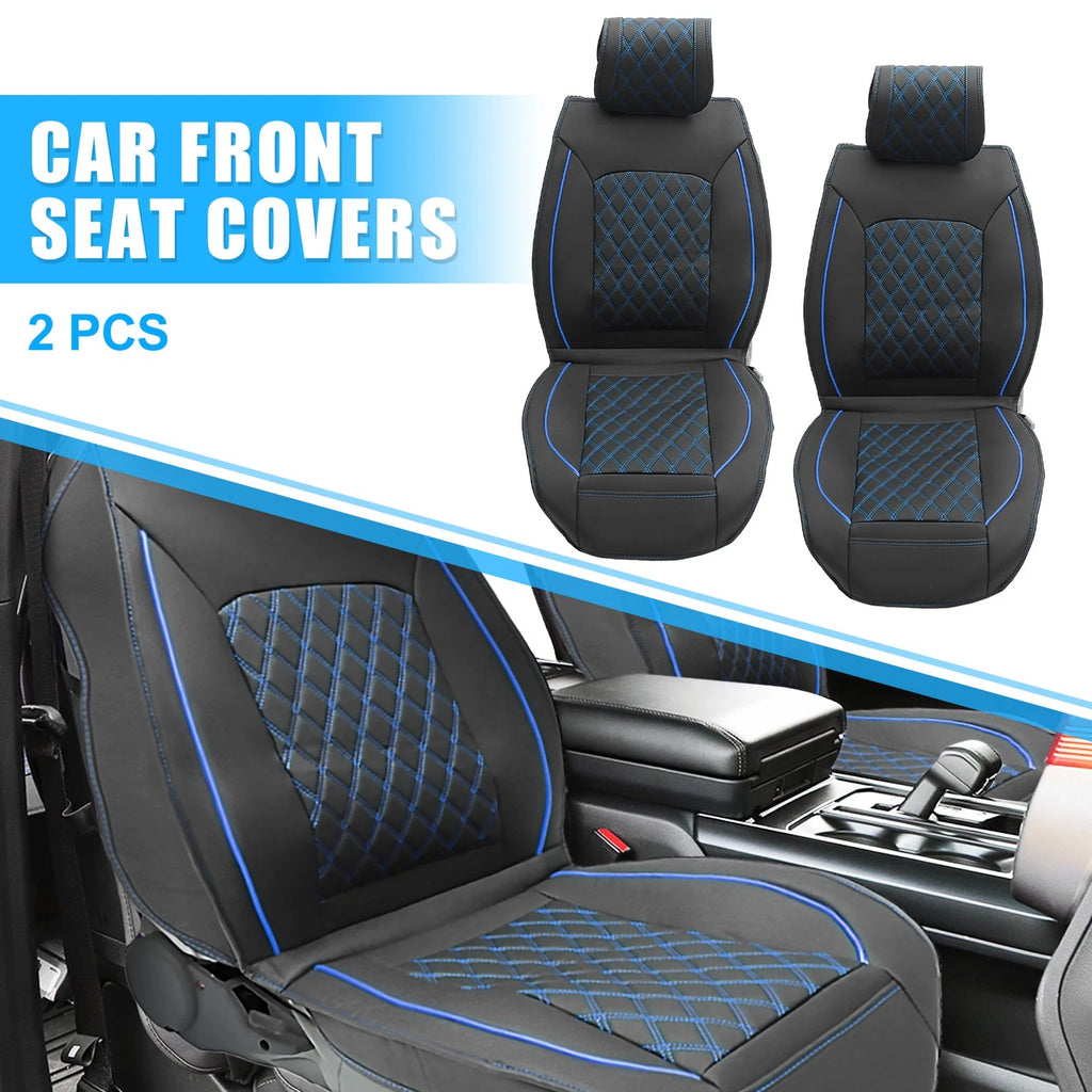 Front Seat Cushion Cover for Dodge Ram 2009–2023 Black Blue Set 2 Pcs