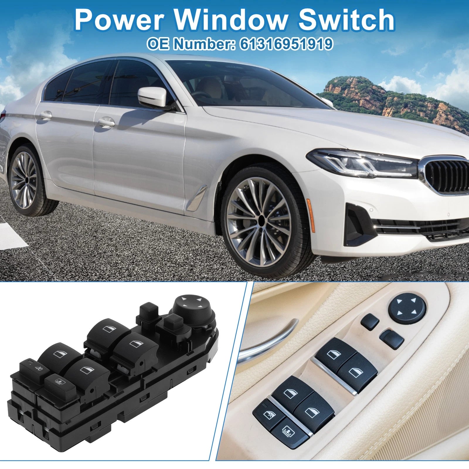 Power Window Switch Replacement for BMW 525i Base 2.5L (2004–2005)