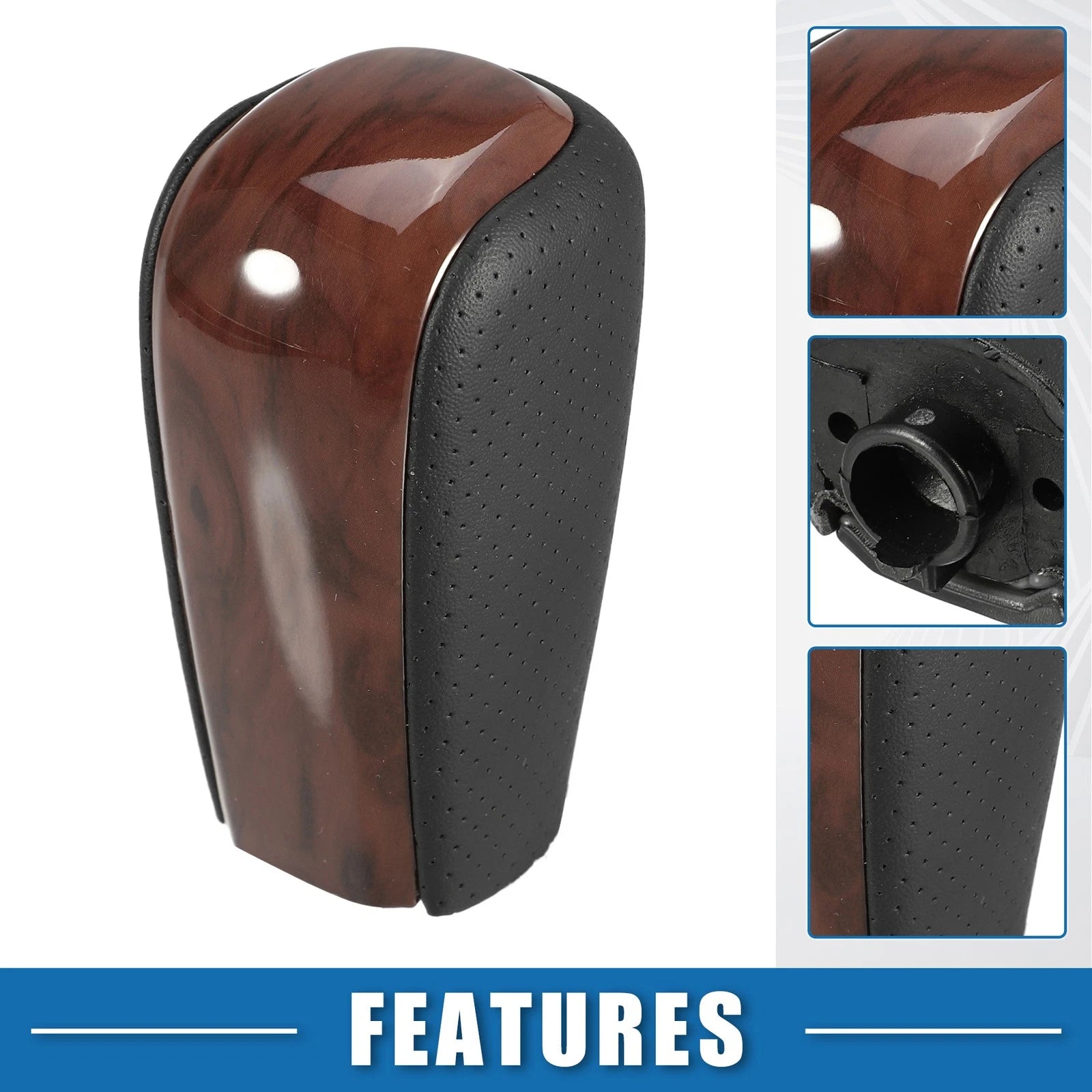 Gear Shift Knob Red Wood Pattern Replacement for Toyota Land Cruiser Prado (2009–2020)