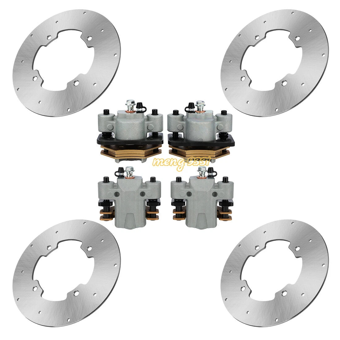 Front Rear Brake Calipers & Disc Rotors for Arctic Cat Wildcat X 1000 / Trail 700 (2013–2020)
