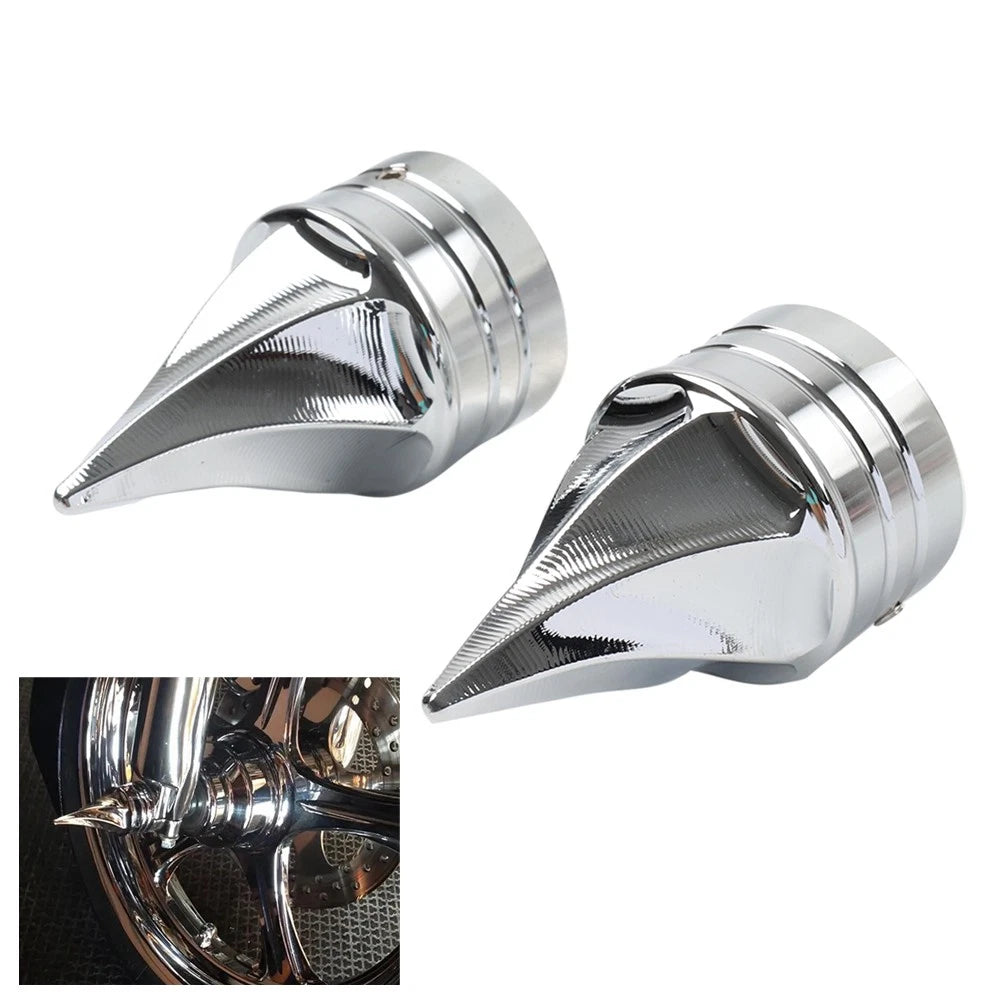 2X Front Axle Cap Nut Covers for Harley Touring Electra Road Glide Road King