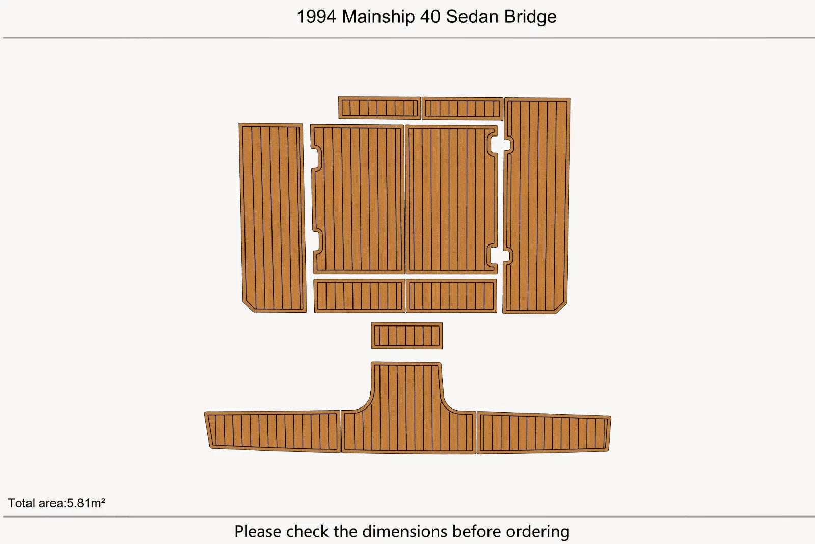 EVA Teak Faux Flooring for Mainship 40 Sedan Bridge (1994)