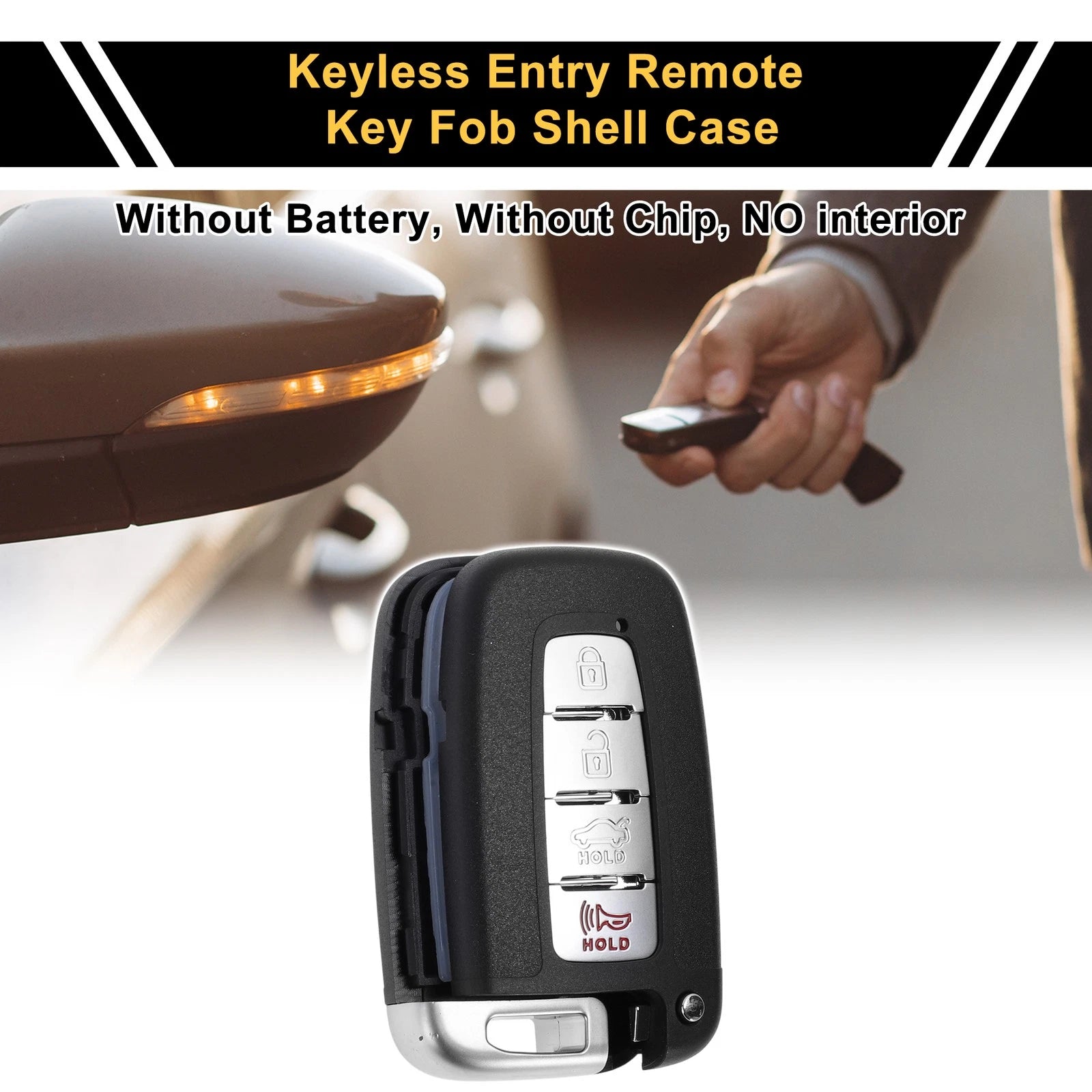 4 Button Key Fob Shell Case Replacement for Hyundai Sonata (2011–2015)