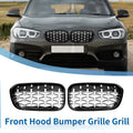 Pair Front Upper Bumper Grille for BMW 1 Series (2004–2013) - Chrome