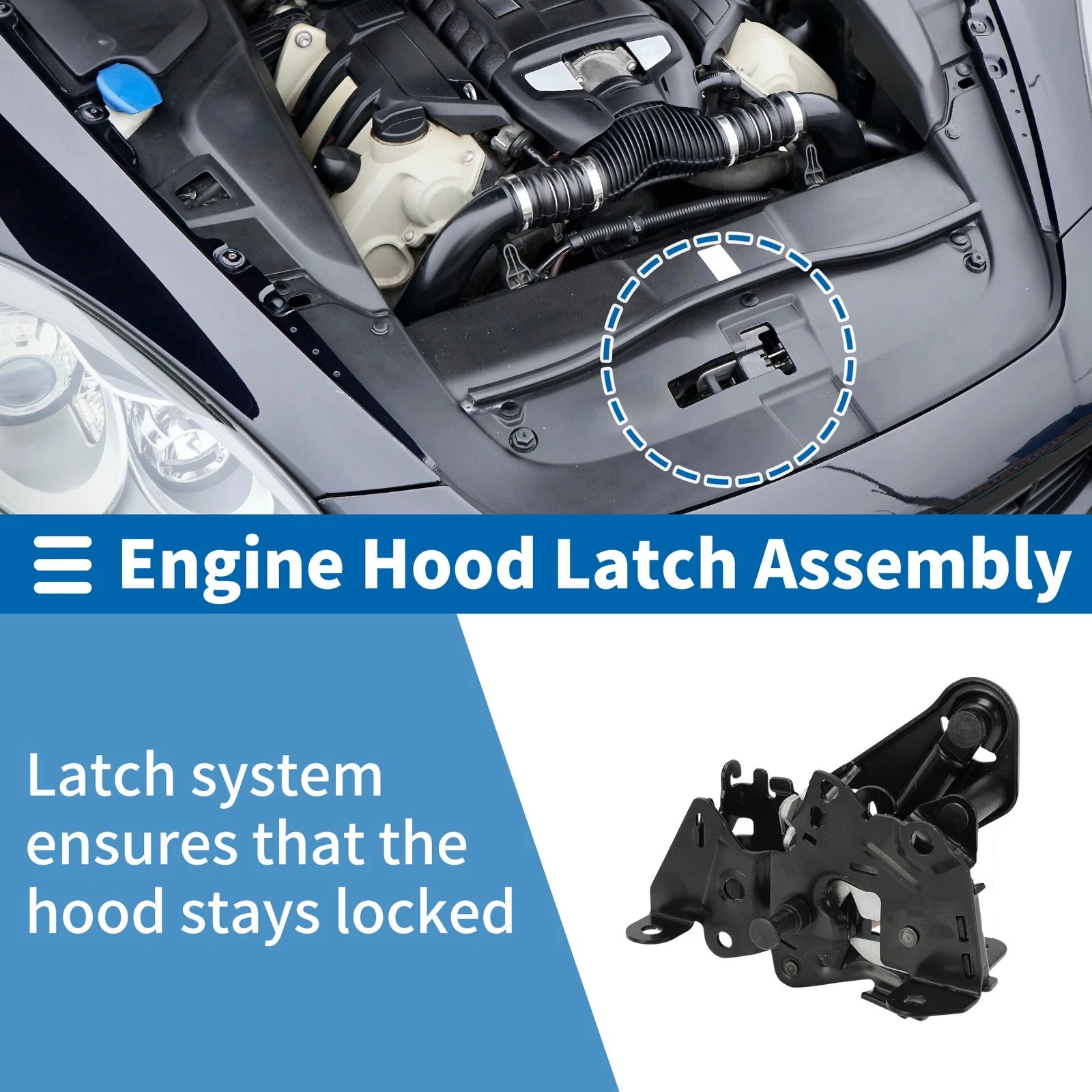 Hood Latch Assembly for BMW 528i Engine Hood Latch Lock Release (2008–2010)