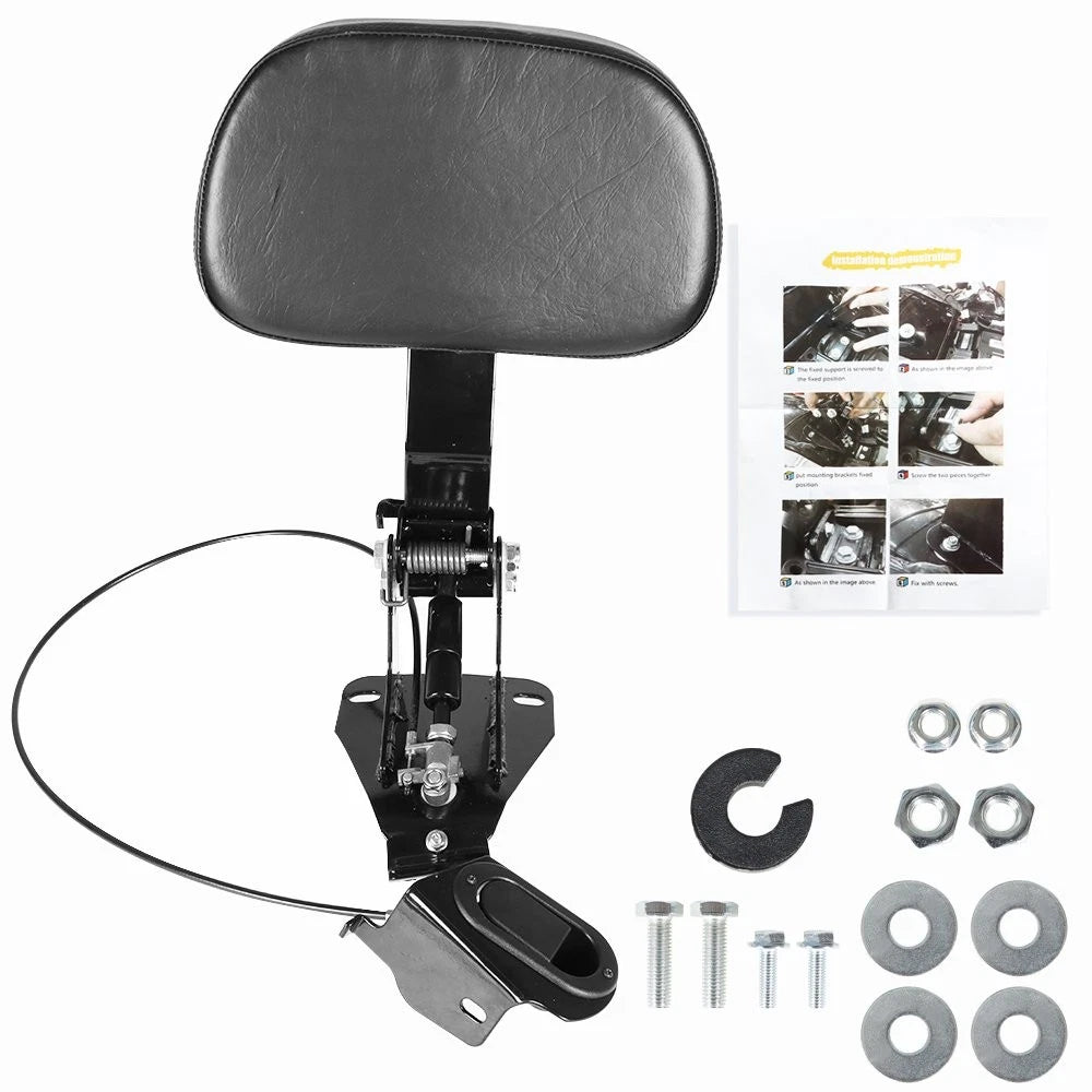 Driver Backrest + Adjustable Mounting Kit for Harley Touring Electra Glide (2009–2019)