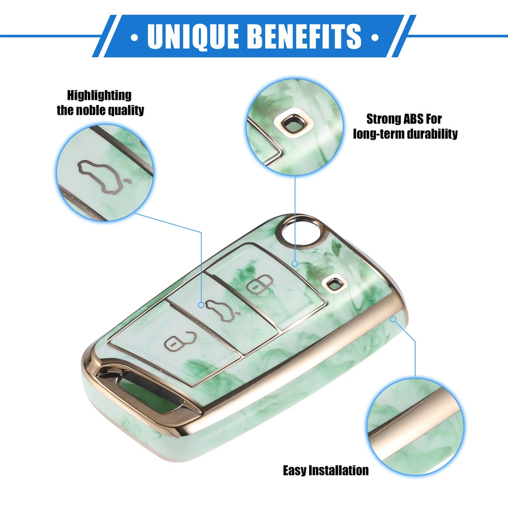 3 Button Remote Key Fob Case Cover Replacement for Volkswagen Golf Polo (2014–2023)